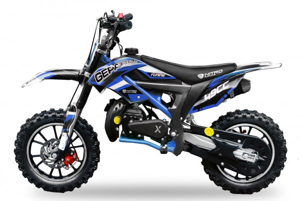 Dirt Bike Nitro 49cc Cheetah DLX 10 Bleu
