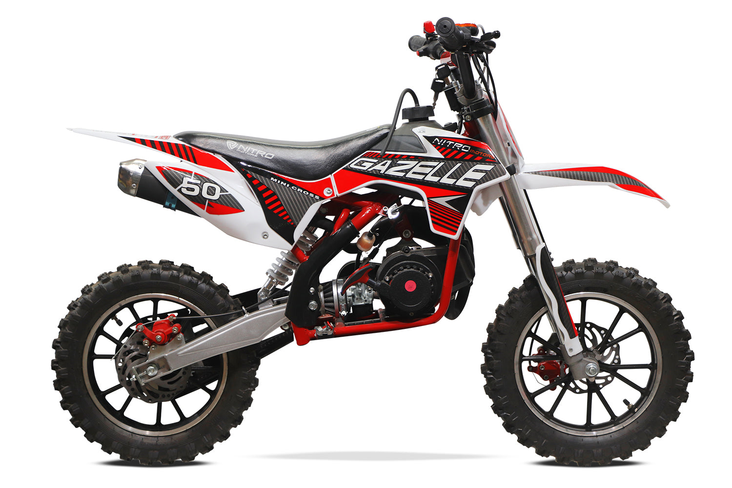 Dirt Bike Nitro 49cc Gazelle DLX 10 Rouge