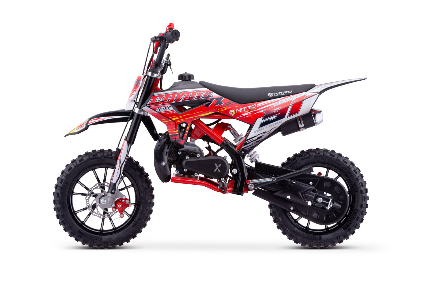 Dirt Bike Nitro 49cc enfants Coyote VX Mini 10 DLX Rouge