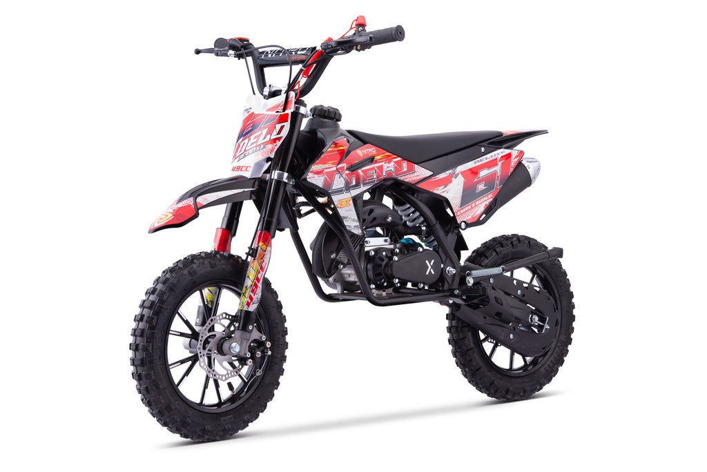 Dirt Bike enfants Nitro 49cc Coelo Pullstart DLX 10 Rouge
