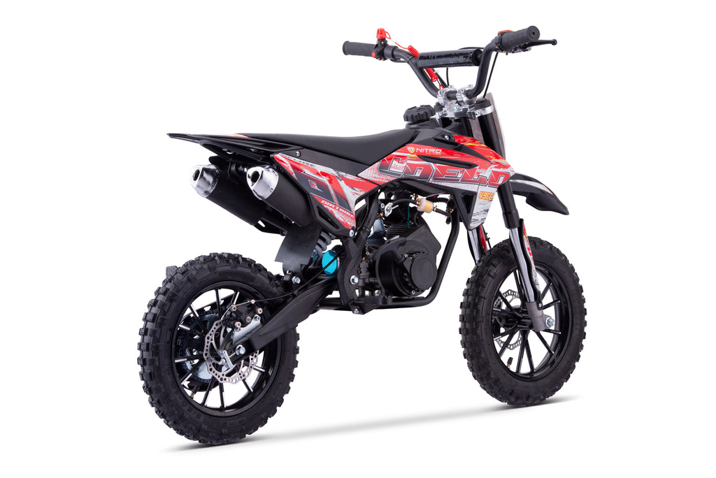 Dirt Bike enfants Nitro 49cc Coelo Pullstart DLX 10 Rouge