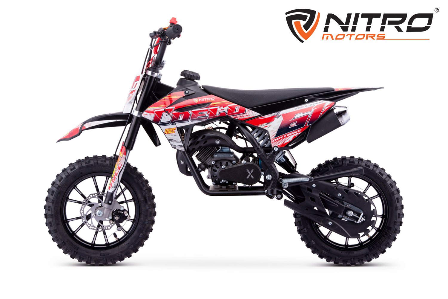 Dirt Bike enfants Nitro 49cc Coelo Pullstart DLX 10 Rouge