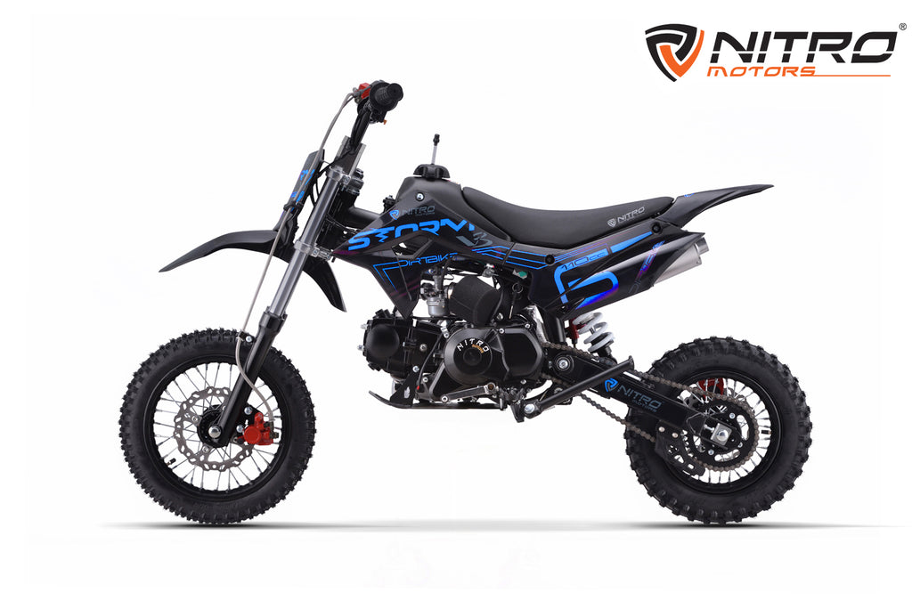 Dirt Bike enfant Nitro 110cc Storm V3 BRX 12/10 4 vitesses Bleu