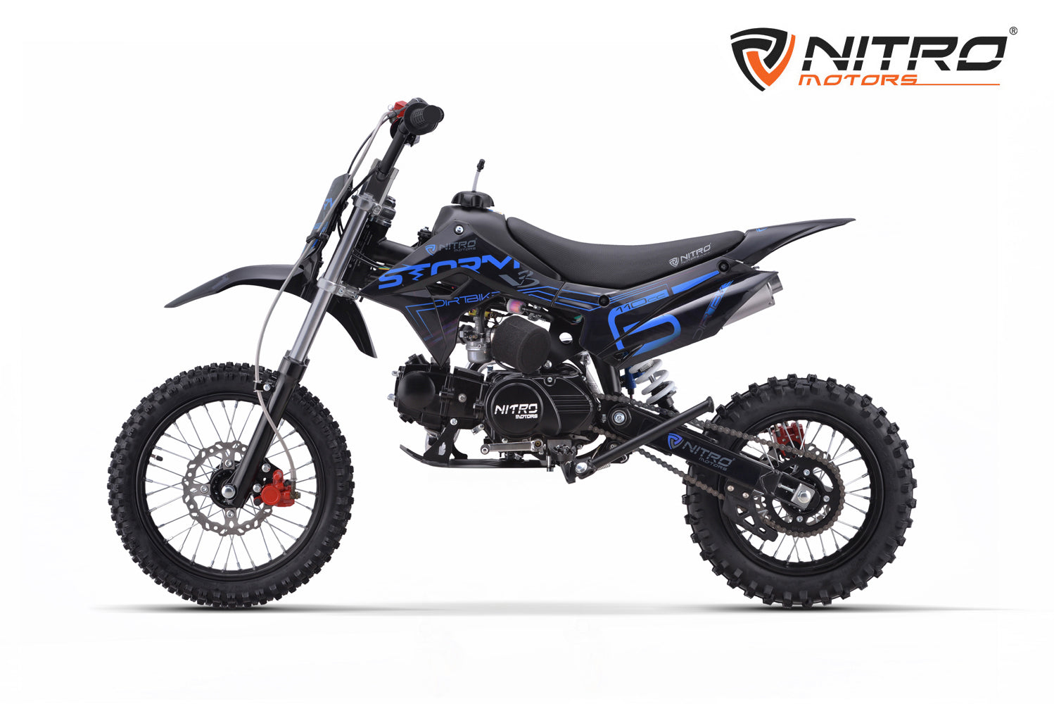 Dirt Bike enfants Nitro 110cc Storm V3 BRX 14/12 4 vitesses Bleu