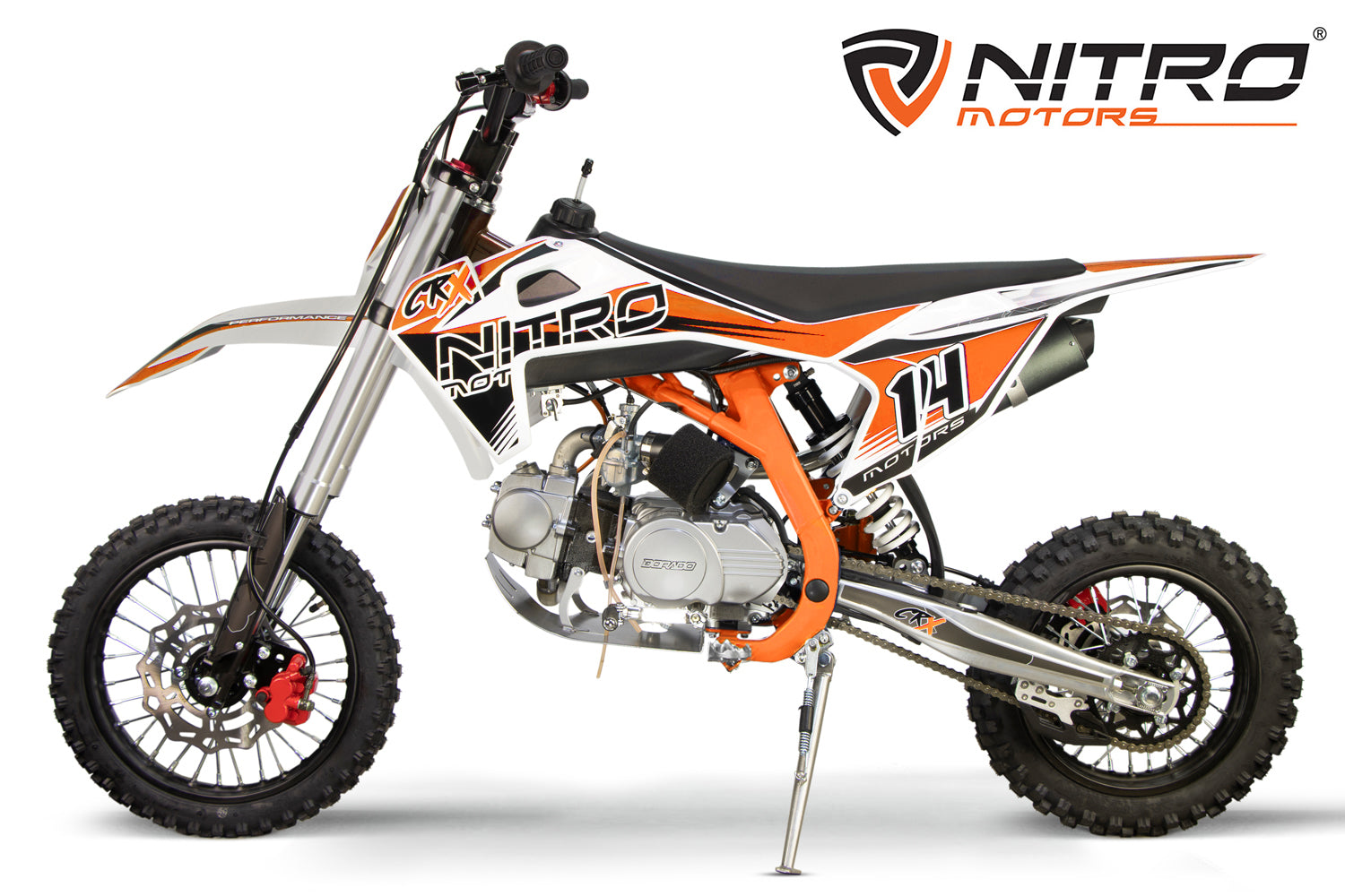 Dirt Bike enfants Nitro 125cc midi CRX Bro 14/12 Orange