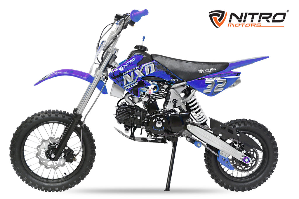 Dirt Bike Cross Nitro 125cc NXD Prime A14 14/12 automatique Bleu