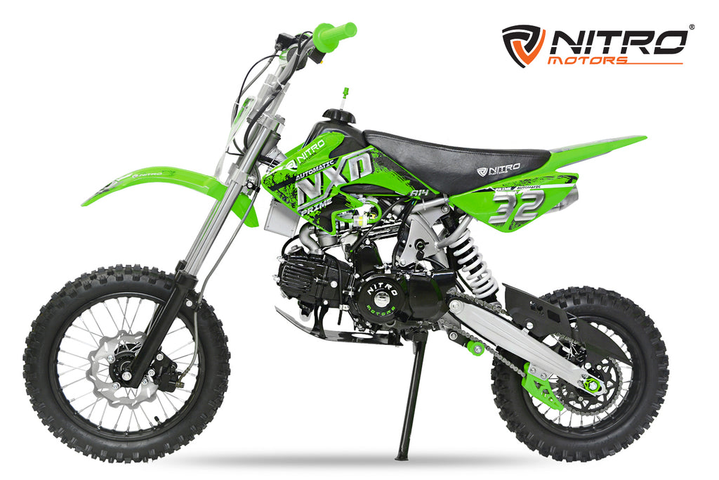 Dirt Bike Cross Nitro 125cc NXD Prime A14 14/12 automatique Vert