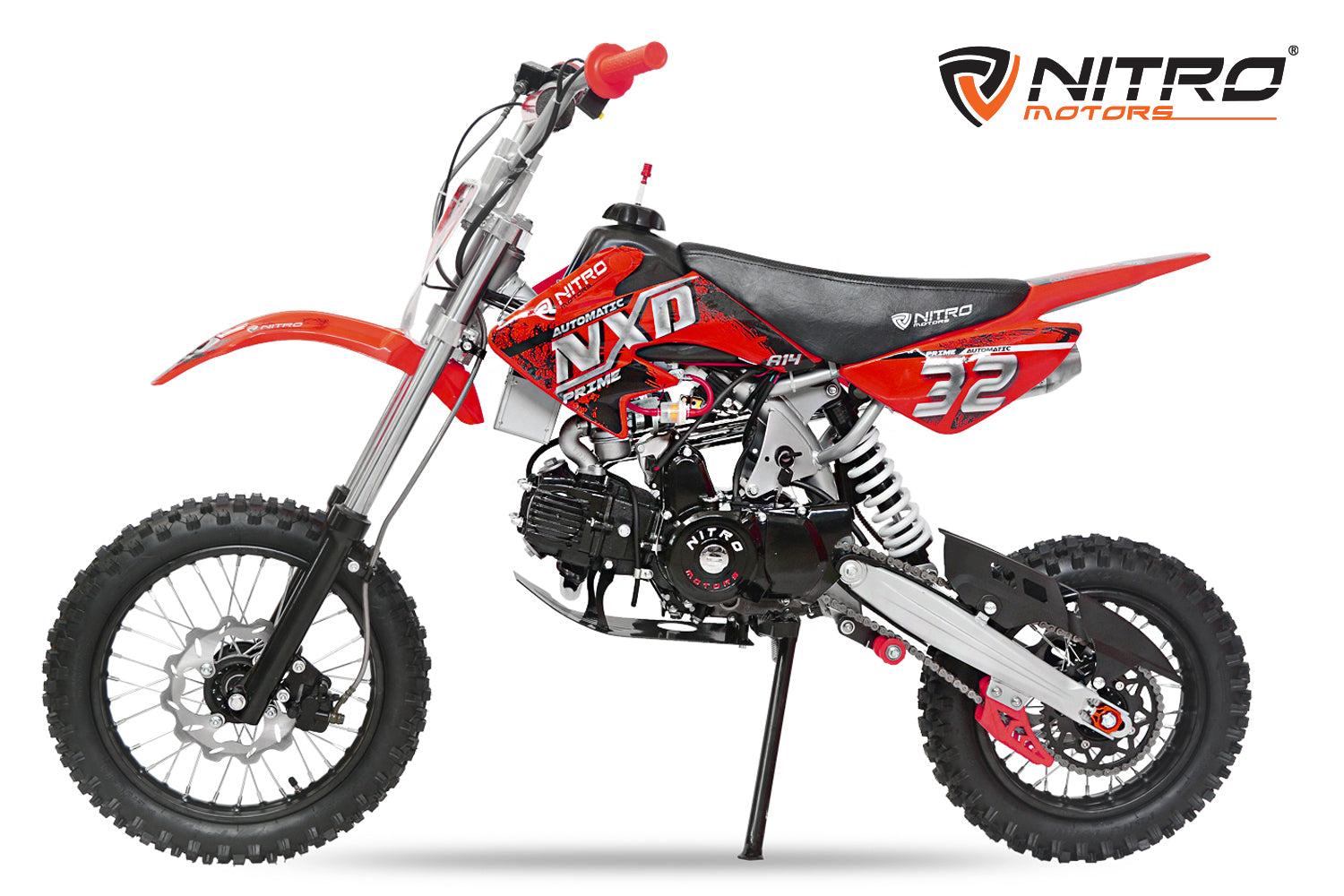Dirt Bike Cross Nitro 125cc NXD Prime A14 14/12 automatique Rouge