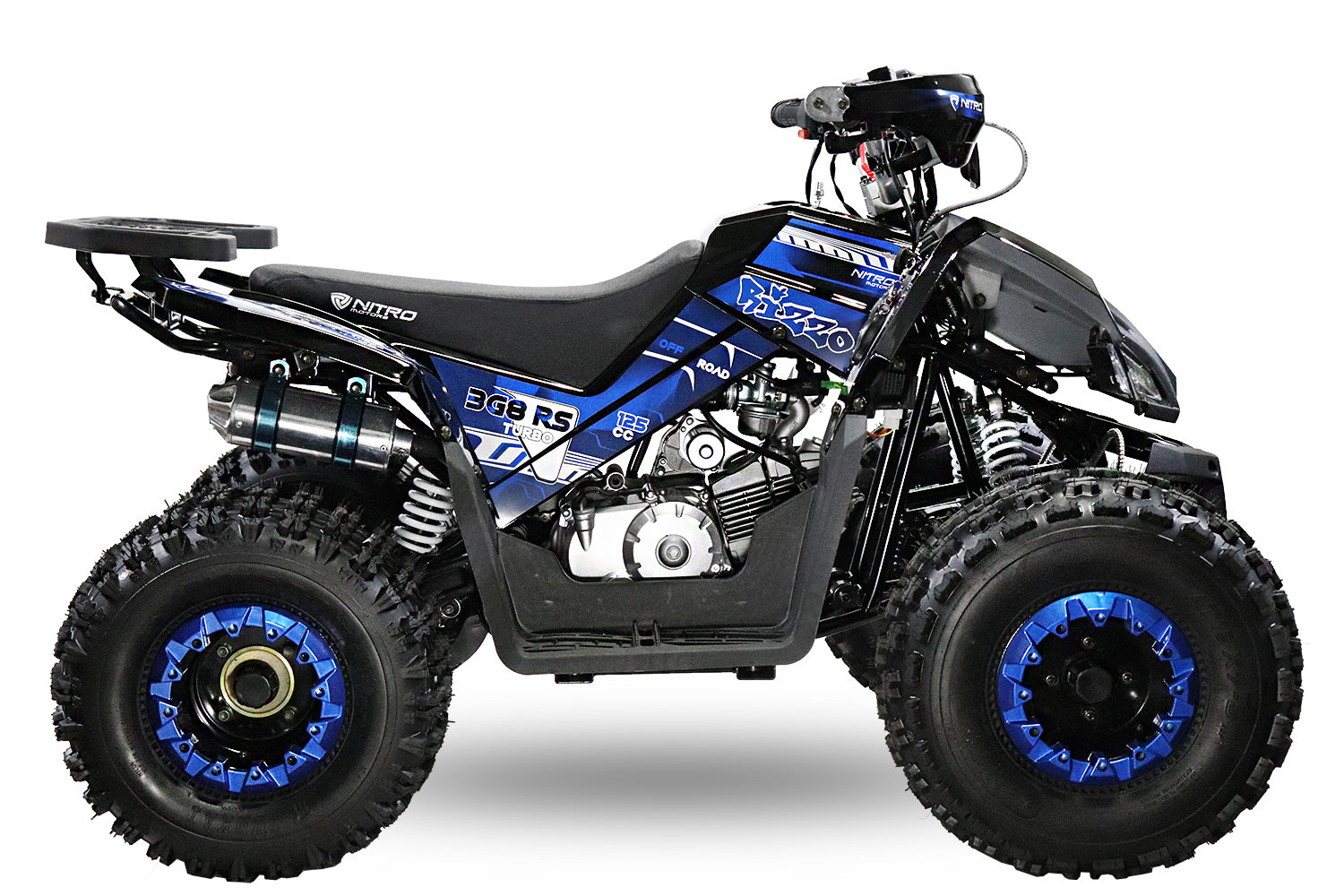 Quad Enfant Nitro 150cc midi Rizzo RS8 3G Platinium Bleu