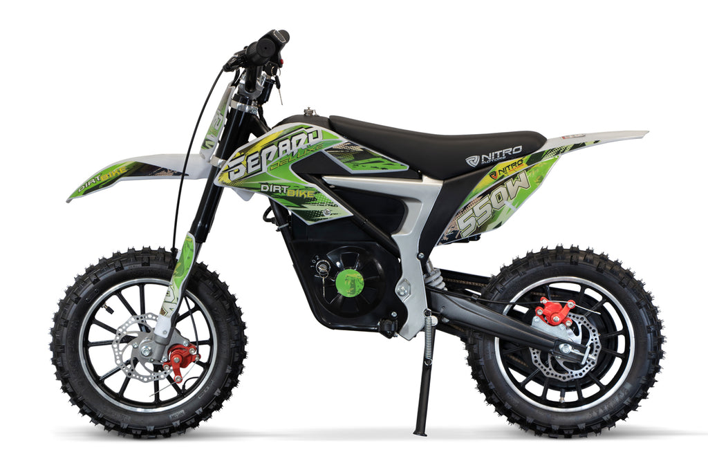 Dirt Bike Cross enfant Nitro 550W Eco Cheetah DLX 10 Vert
