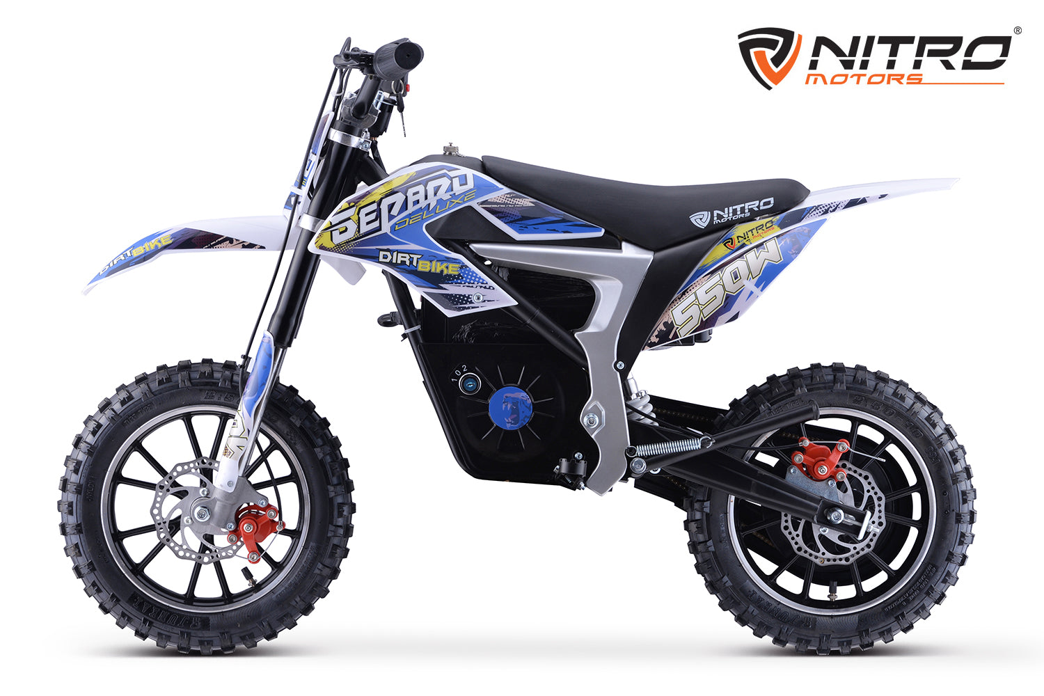 Dirt Bike Cross enfant Nitro 550W Eco Cheetah DLX 10 Bleu