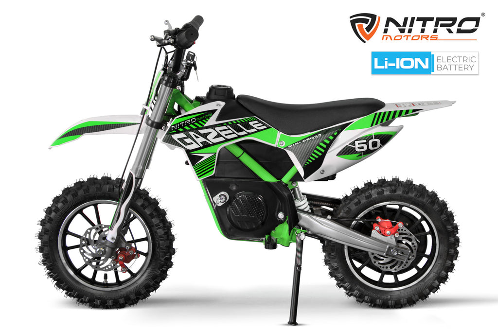 Dirt Bike Cross enfant Nitro 550W Eco Gazelle Lithium DLX 10 Vert