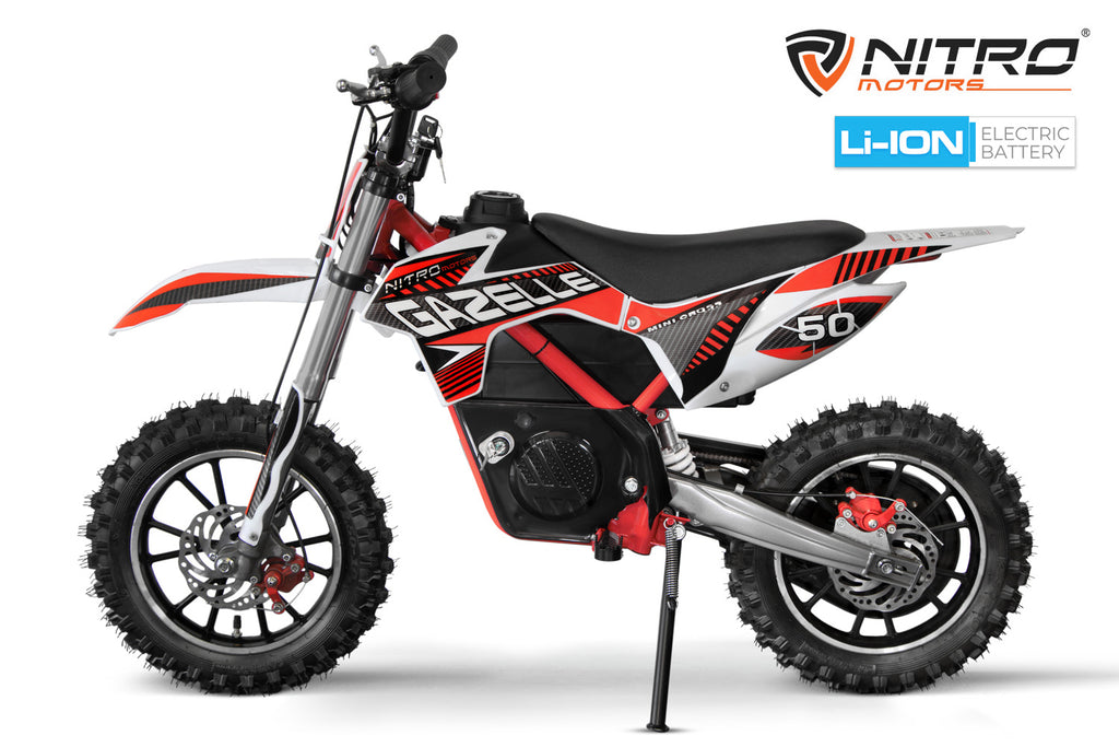 Dirt Bike Cross enfant Nitro 550W Eco Gazelle Lithium DLX 10 Rouge