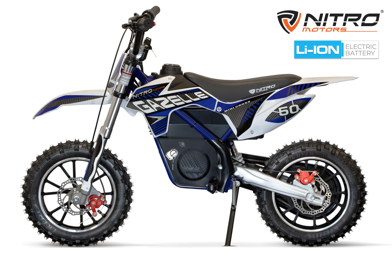 Dirt Bike Cross enfant Nitro 550W Eco Gazelle Lithium DLX 10 Bleu