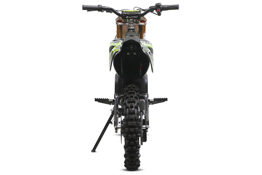 Dirt Bike Tout-terrain électrique Nitro 1300W Tiger Lithium 13Ah 14/12 sans balais DLX Vert