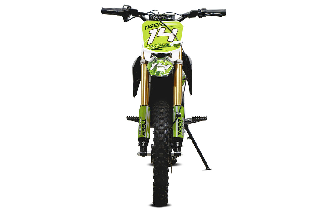 Dirt Bike Tout-terrain électrique Nitro 1300W Tiger Lithium 13Ah 14/12 sans balais DLX Vert
