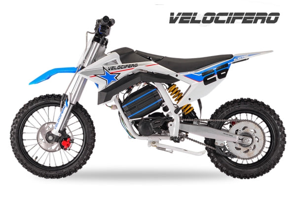 Dirt Bike Tout-terrain Velocifero enduro 14/12 Eco enfants batterie lithium 1000W 60V Bleu
