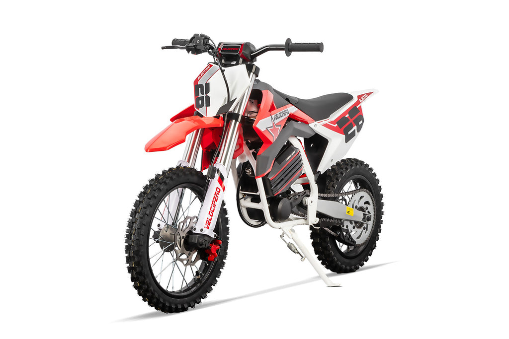Dirt Bike Tout-terrain Velocifero enduro 14/12 Eco enfants batterie lithium 1000W 60V Rouge