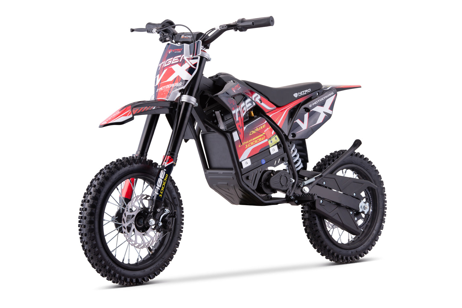 Dirt Bike Cross enfants Nitro 1000W 36V Lithium Eco Tiger VX DLX 12 Rouge
