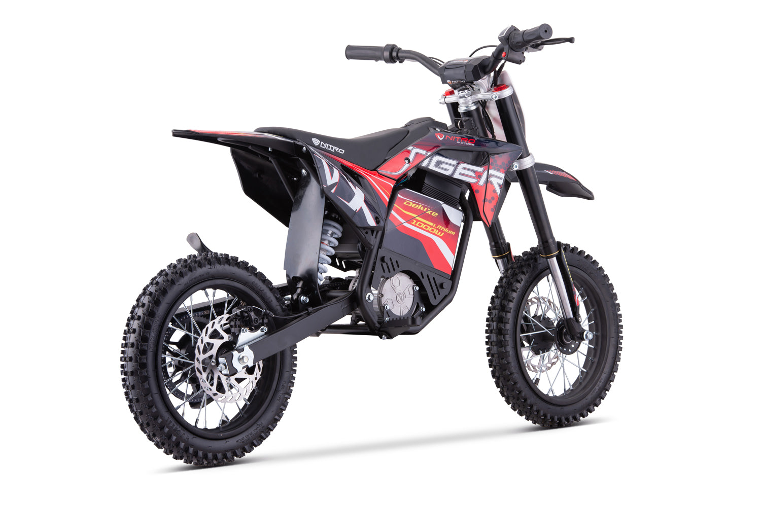 Dirt Bike Cross enfants Nitro 1000W 36V Lithium Eco Tiger VX DLX 12 Rouge