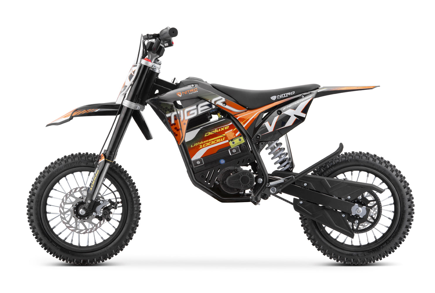 Dirt Bike Cross enfants Nitro 1000W 36V Lithium Eco Tiger VX DLX 12 Orange