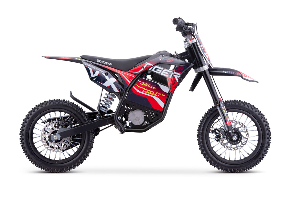 Dirt Bike Cross enfants Nitro 1000W 36V Lithium Eco Tiger VX DLX 12 Rouge