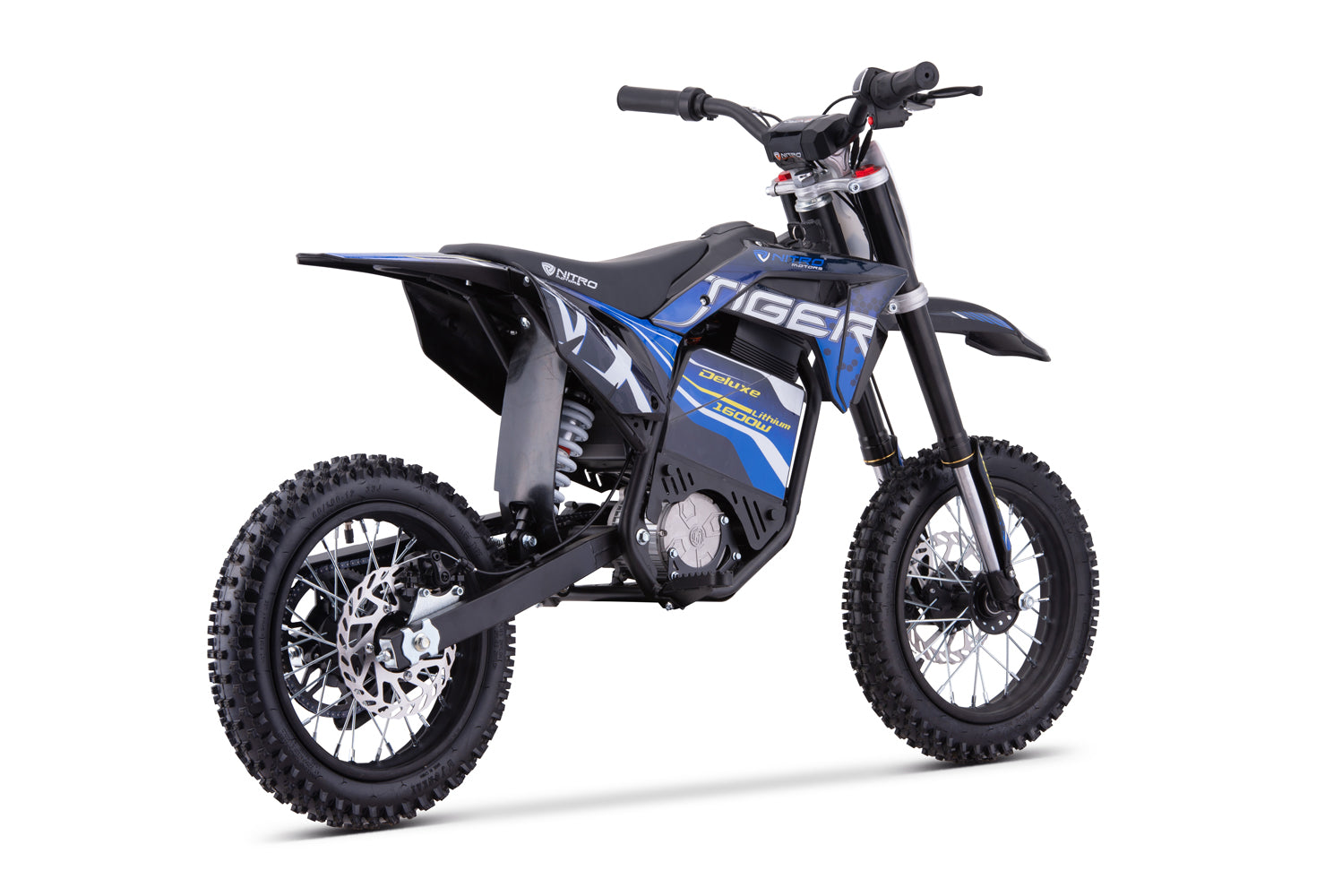Dirt Bike Cross Enfant Nitro 1600W 48V Lithium Eco Tiger VX DLX 12 Bleu