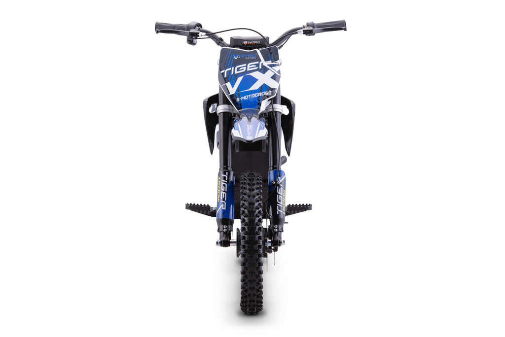 Dirt Bike Cross Enfant Nitro 1600W 48V Lithium Eco Tiger VX DLX 12 Bleu