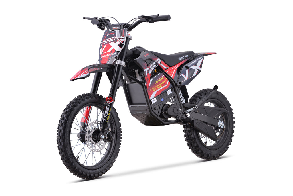 Dirt Bike Nitro 1600W 48V Lithium Eco midi Tiger VX DLX 14 Rouge