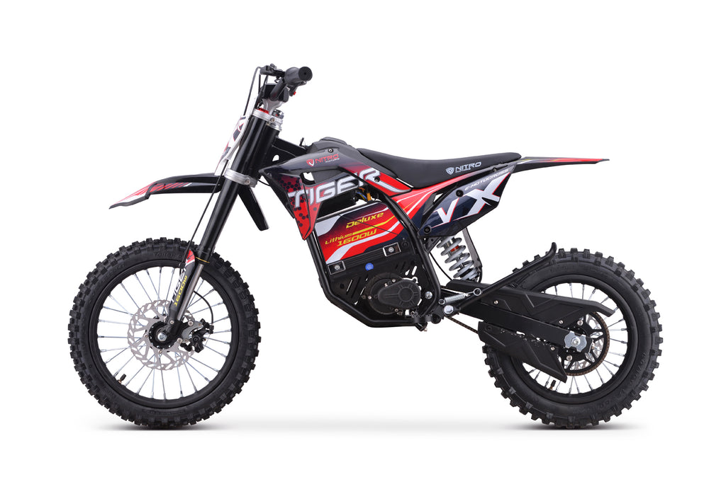 Dirt Bike Nitro 1600W 48V Lithium Eco midi Tiger VX DLX 14 Rouge
