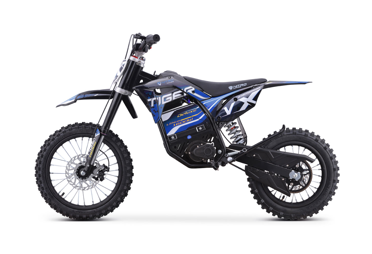 Dirt Bike Nitro 1600W 48V Lithium Eco midi Tiger VX DLX 14 Bleu