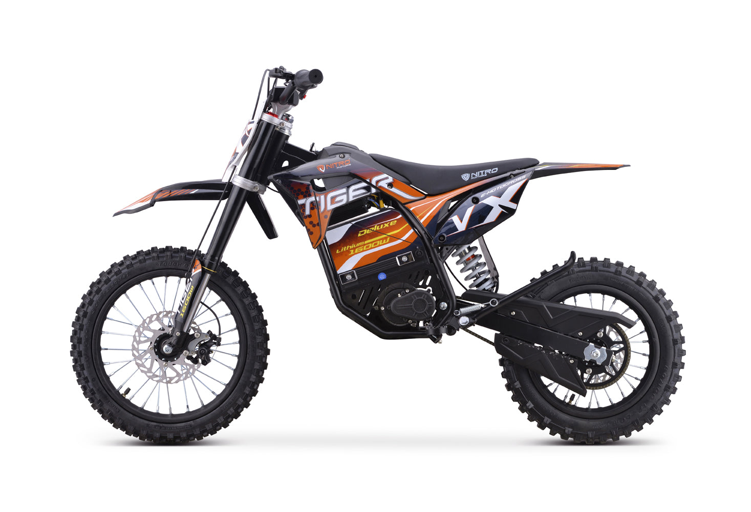 Dirt Bike Nitro 1600W 48V Lithium Eco midi Tiger VX DLX 14 Orange