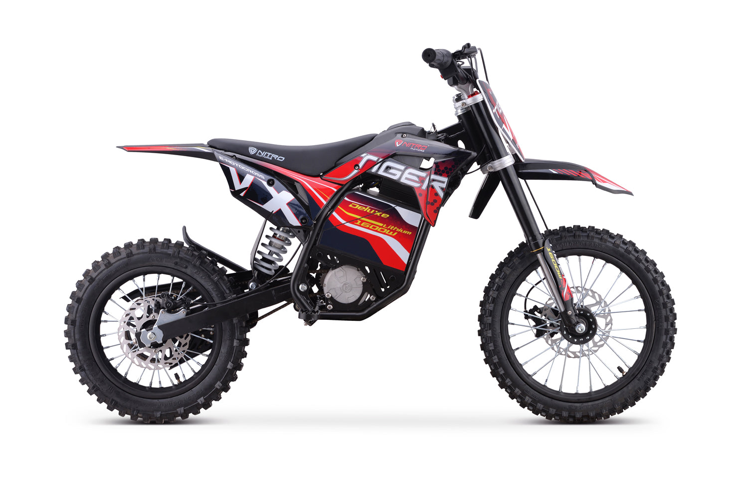 Dirt Bike Nitro 1600W 48V Lithium Eco midi Tiger VX DLX 14 Rouge