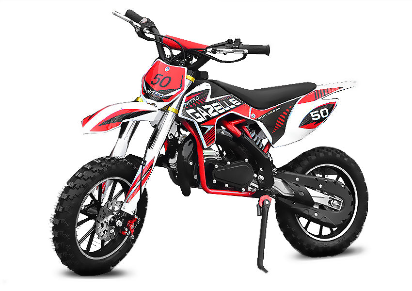 Dirt Bike pour enfants Nitro 49cc Gazelle CR DLX 10 Rouge