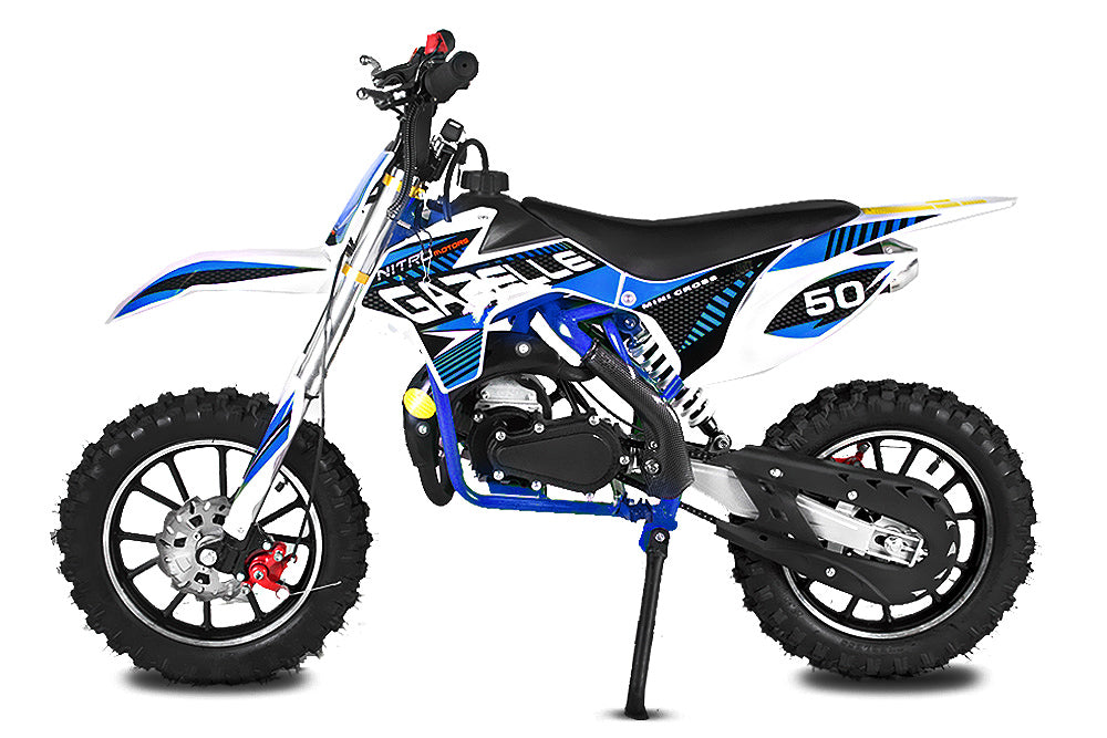 Dirt Bike pour enfants Nitro 49cc Gazelle CR DLX 10 Bleu