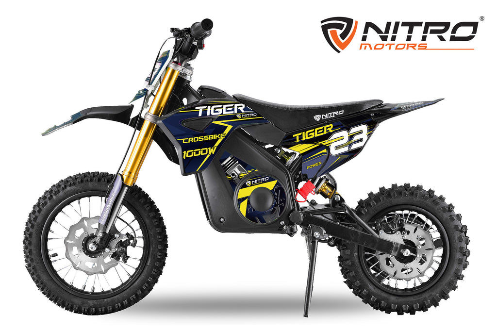 Dirt Bike Cross électrique Nitro Tiger Eco 1000W 36V 12/10 Bleu