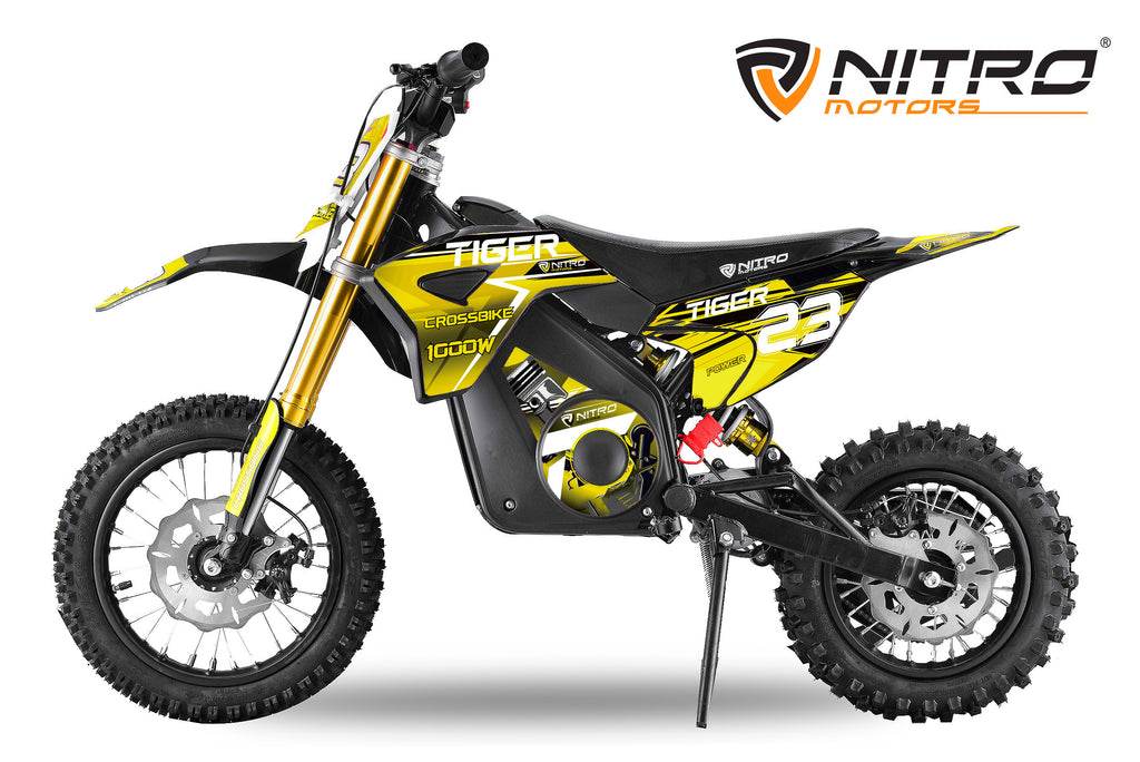 Dirt Bike Cross électrique Nitro Tiger Eco 1000W 36V 12/10 Jaune