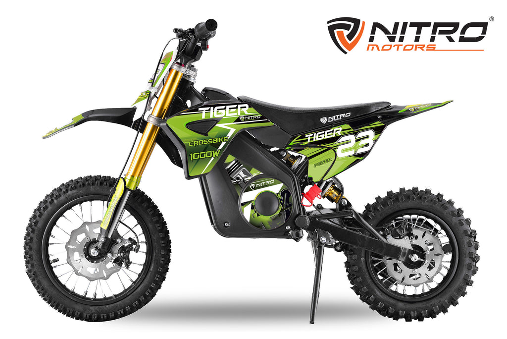 Dirt Bike Cross électrique Nitro Tiger Eco 1000W 36V 12/10 Vert