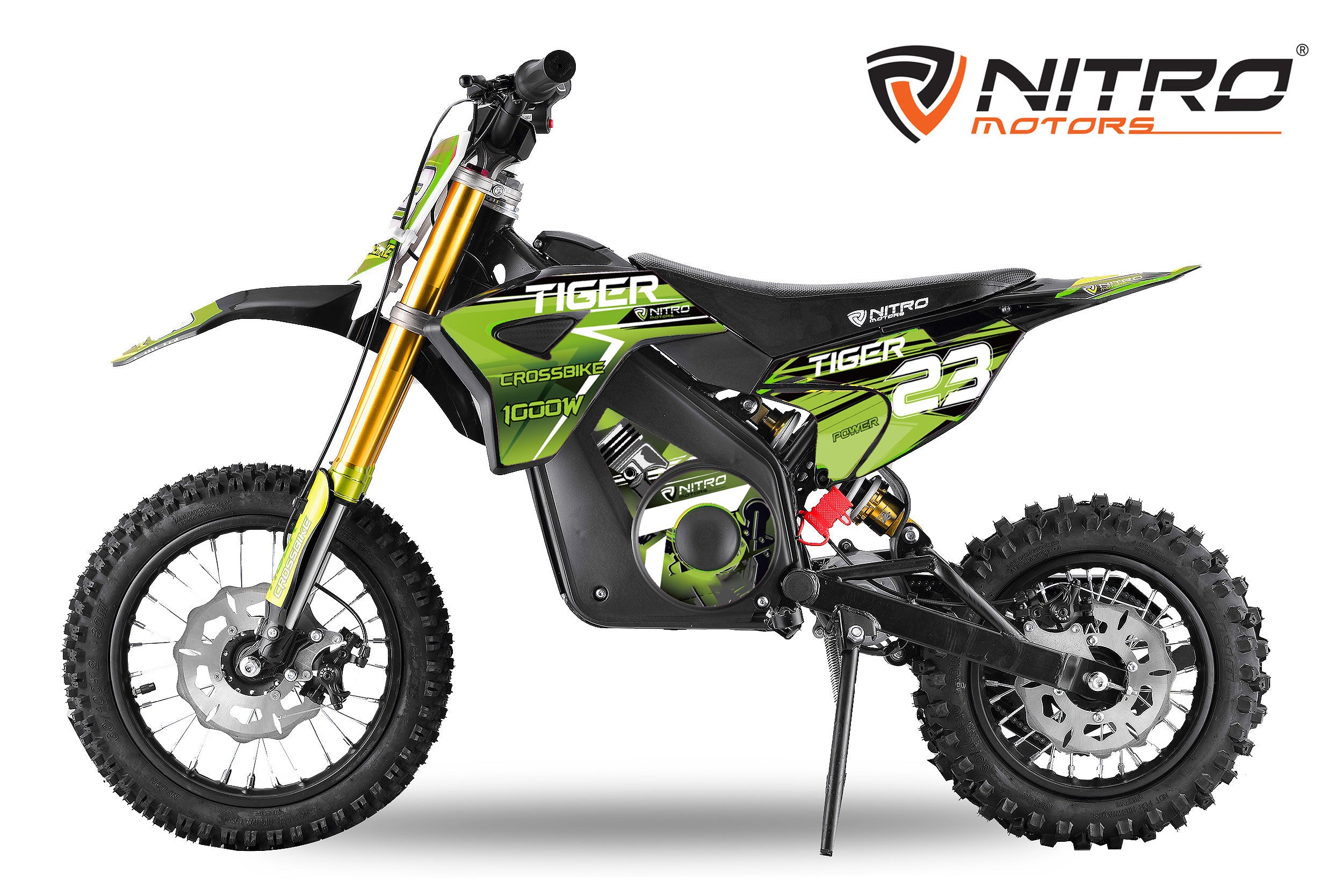 Dirt Bike Cross électrique Nitro Tiger Eco 1000W 36V 12/10 Vert